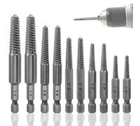 Gosera Screw Extractor Set,10 Pcs Screw Extractor,1/4inch Hex Shank Broken Screw Extractor,Screw Remover & Extractor Bit Set