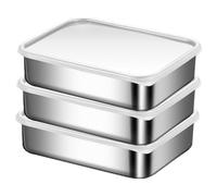 Gosera Stainless Steel Containers Food Storage Bento Box Leak Proof Silicone Lid Container Dishwasher Safe for Food Storage