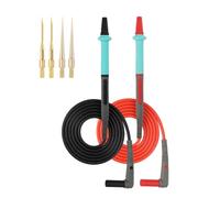 Gosera Stainless Steel Multimeter Pen Silicone Test Leads Set 0.1mm Replaceable Gold Plated Probe for Digital Multimeter
