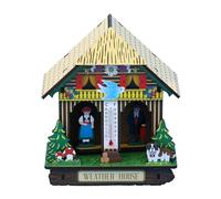 Gosera Sunny Rainy Box Accurate Indoor Thermometer Home Barometer Plastic Hanging Weather Woman Clock