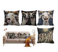 Gosgjmep Throw Pillow Covers, Goat Pattern Comfortable Removable Cover Case, Soft Pillow Cases - Cushion Covers for Sofa, Friends' Home, Indoor, Winter, Living Room, Bedroom, Cushion