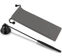 GOSGOONE Candle Snuffer, Elegant Candle Extinguisher with Long Handle, Hinged Candlesnuffers Wick Snuffer Candle Accessory for Putting Out Candle Flame Safely, Candle Stopper with Storage Bag (Black)
