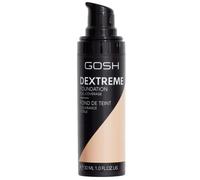 GOSH Dextreme Full Coverage Foundation 30ml I liquid, moisturising make-up for a flawless complexion I vegan face make-up with high coverage I cover pimples and dark circles I 002 Ivory