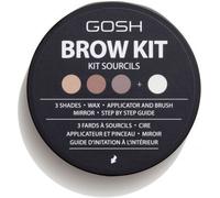 Gosh Eyebrow Kit 3 Powder Shades Fixing Wax Brush Mirror 001 2.82 g