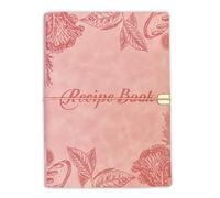 GoShambar Blank Recipe Book To Write In Your Own Recipes, Leather Recipe Notebook, Recipe Journal Hold 150 Recipes(Long Recipes & Short Recipes) (Pink)