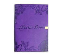 GoShambar Blank Recipe Book To Write In Your Own Recipes, Leather Recipe Notebook, Recipe Journal Hold 150 Recipes(Long Recipes & Short Recipes) (Purple)