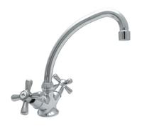 Goshe Traditional Retro 'f' Spout Cross Head Kitchen Bathroom Standing Faucet Tap