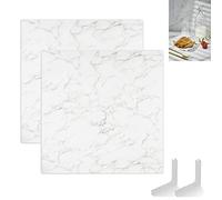 Goshoot 2PCS Food Photography Backdrop Background Boards 60x60CM White Marble Photo Studio Double Sided Kit Set for Product Props Flat Lay Tabletop Jewelry Cosmetics Shooting Video Youtube