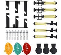 Goshoot 3 Roller Photography Backdrop Background Support Wall Mount Manual Pull Down System for Photo Studio with 6 Expand Bars + 3 Chains + 2 Tri-fold Hooks for Holding 3 Backdrops