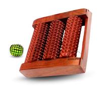 GOSHOPECO Wooden Feet Massager 3 Rollers with wooden Ball Made of Sheesham Wood For Hand And Foot Therapy, Stress Relief and Improved Blood Circulation (set of 2)