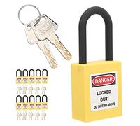Goshyda 10 Sets Lockout Lock for Factories, Construction Sites, Hospitals, Lock Beam Diameter 0.24in, Length 1.5in, Safety Tool for Electric, Hydraulic, or Pneumatic Applications, Nylon PA Material