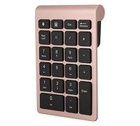 Goshyda 22 Keys Numeric Keypad, Bluetooth Wireless Mini Keyboard, Portable Mini Financial Accounting Rechargeable Number Pad, for Laptop Desktop, PC(Rose gold)