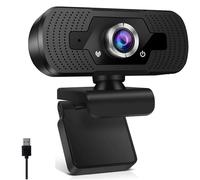 Goshyda 2K Webcam for PC, HD USB Computer Camera with 170° Ultra Wide Angle, Plug and Play for Conferencing Video Calling Online Meetings, Privacy Cover
