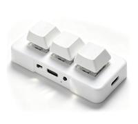 Goshyda 3 Key Mini Keypad, USB Wired Bluetooth Programmable Mechanical Keypad, Portable Customizable Gaming Macro Keyboard, for PC Gaming Working (White)
