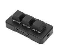 Goshyda 3 Key Mini Keypad, USB Wired Bluetooth Programmable Mechanical Keypad, Portable Customizable Gaming Macro Keyboard, for PC Gaming Working (Black)