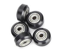 Goshyda 5 Pieces 3D Printer Polycarbonate POM Pulley, 3D Printer Wheels 625zz Bearing Passive Round Wheels Rollers Compatible for All DIY 3D Printers (black)