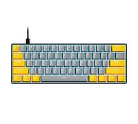 Goshyda 60% Wired Mechanical Keyboard, Mini Gaming Keyboard with 61 Keys for Gaming, Luminous LED Backlight, Compact Office Keyboard for Windows Laptop PC Typist (Yellow Gray Surface Red
