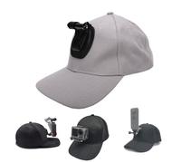 Goshyda Baseball Hat Mount for Action Camera, Lightweight Baseball Cap with Camera Holder for Outdoor Sports Travel Hiking Fishing Cycling Kayaking (Gray White)