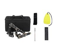 Goshyda Bb Flat Clarinet Exquisite Black Bakelite Silver Keys for Beginners, Students, and Professionals with Carry Case for Orchestra and Jazz Band Players