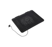 Goshyda Big Fan Laptop Cooler Cooling Pad, Ergonomic Notebook Cooling Base with USB Hub, Sturdy Metal Mesh Stand with Blue LED, Quiet Operation for 14 Inch or Below Notebooks (Black)