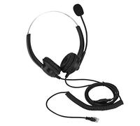 Goshyda Call Center Headset, Lossless Sound Call Center Headphones 360° Rotary Earmuffs Noise Cancelling Headset, for Computer/Telephone/Desktop box(Crystal plug)