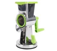 Goshyda Cheese Grater with Suction Base SUS Manual Hand Crank Shredder | 18 8 steel electro etched blades for a hard cutting edge, Suction cup base for a secure grip on the countertop, Three blades