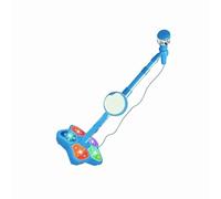 Goshyda Children Microphone with Stand & Light, Portable Kids, Plastic Blue Mic, Suitable for Family Gatherings, Kindergarten, 39.4 X 8.3in