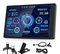 Goshyda Computer Temp Monitor, 3.5in IPS USB Mini Screen PC Sensor Panel Display Temperature Monitor for aida64 PC CPU RAM Data Monitor, Only Support for System