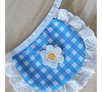 Goshyda Cute Dog Bandana Scottish Plaid Cotton Scarf for Puppy Bibs; for Everyday Wear; Bichon, Teddy; Red (Blue)