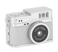 Goshyda Digital Camera, Small Vintage 1080P FHD Video Camera with 0.96 Inch Screen, LED Fill Light, Built in 128GB Storage Card (White)