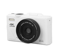 Goshyda Digital Camera, White Balance Continuous Shooting Autofocus Stabilization Face Detection 18X Zoom Uhd 4K, with Hand Strap, for Beginners Teenagers Children And Students (White)