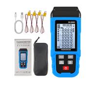 Goshyda Digital Thermocouple Thermometer K J Type High Temperature Meter, 5999 Data Storage USB Rechargeable Lithium Battery 60H Continuous Use, Data Records with Timestamps for (SK-8306C Quad