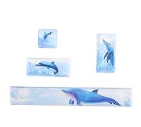 Goshyda Dolphin Pattern Keyboard Keycaps, Space+ESC+Enter+Numpad Enter PBT Material Keycap Kit - DIY Five-Sided Dyed Key Caps - for Mechanical Keyboard Universal(Dolphin)