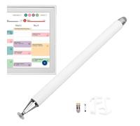 Goshyda Dual Tip Stylus Pen for Skylight 15" Calendar, Mesh and Disc Tips with 2 Spare Replacement Tips, No Smudge Mount Clip Stand (White)