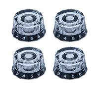 Goshyda Electric Dodecagon Guitar Knobs Stylish Volume Tone Control Knob Set for EPI Electric Bass Guitar Parts Replacement Accessories for Rock Jazz Blues Players Black (Black)
