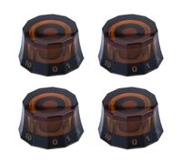 Goshyda Electric Dodecagon Guitar Knobs Stylish Volume Tone Control Knob Set for EPI Electric Bass Guitar Parts Replacement Accessories for Rock Jazz Blues Players Black (Light Brown)