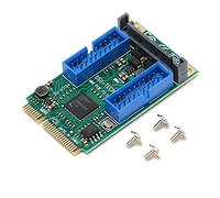 Goshyda Expansion Card, USB3.0 PCB MINI PCIE to Front Expansion Card MINI PCI-E Interface Conventer Adapter for Windows XP/2003/Vista/win7/win8/win10/2003/ (Double 19PIN (10313))