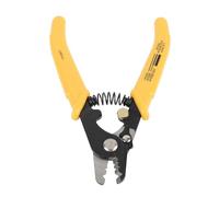 Goshyda Fiber Optic Stripper, 3 Port Pigtail Stripping Plier with Security Lock Buckle, Accurate Steel Stripper for Bare Fiber Jumper, Circular Holes, PVC Coated Ergonomic Handle
