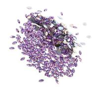 Goshyda Flatback Acrylic Beads Horse Eye Rhinestones 7x15mm, Clear Sparkle Crystal for Garment Accessories Phone Decoration, 500Pcs Purple for Craft Projects (Light Purple)