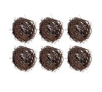 Goshyda Handwoven Bird Nests, 6Pcs Artificial Natural Rattan Nests for Miniature Fairy Garden Decor, Vine Bird for Terrariums Dollhouses Craft Projects (XS 5x5x2cm / 1.97x1.97x0.79in)