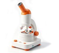 Goshyda Kids Microscope, 40X to 400X Magnification Biological Microscope with LED Light and 2000mAh Rechargeable Battery, 12 Slides, for Students Beginners