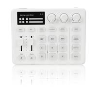 Goshyda Live Sound Card, Gaming Sound Mixer with RGB Light, Supports Bluetooth 3.5mm AUX XLR Input, for Phone Computer (White)