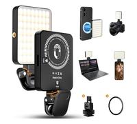 Goshyda Magnetic Video Conference Lighting - 360 Flexible Clip on Fill Light with 10 Brightness Levels - 2000mAh Long Lasting Battery for Webcam, Phone, Laptop