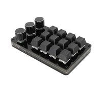 Goshyda Mechanical Programmable Gaming Keypad, 12 Keys Blue Switch Hot Swappable Gaming Keypad with 3 Knob, Custom Macro Shortcut Keyboard, Separation Cable, for PC Gamer