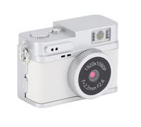 Goshyda Mini Keychain Camera, FHD 1080P Retro Digital Camera, Small Compact Video Cameras with LED Fill Light, for Travel Outdoor Photography (White)