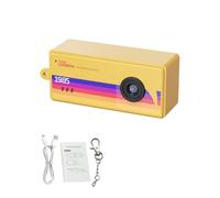 Goshyda Mini Keychain Camera, Small Digital Camera with 0.96 Inch Screen, 1080P HD Video 12MP Photo, 5 Retro Filters, 130 Wide Angle, Creative Travel (Yellow)