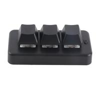 Goshyda Mini Macro Mechanical Keyboard, 3 Keys USB Interface Mini Mechanical Programmable Shortcut Keybpard with Colorful RGB Backlit, Copy Paste Keypad (Black)
