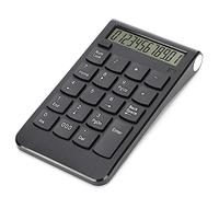 Goshyda Mini Wireless Numeric Keypad, Portable USB Accounting Digital Keyboard with 19 Keys, 10m Transmission Distance, ABS Body, Fast Charging, Matte Texture (Black)