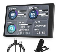 Goshyda PC CPU Data Monitor, 5in IPS USB Mini Screen Computer Sensor Panel Display Temperature Monitor for aida64 PC CPU RAM Data Monitor, Only Support for WINDOWS System