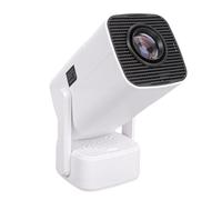 Goshyda Portable Smart Projector with Auto Focus & Keystone, WiFi Bluetooth Projector, 4K 1080P Support, 210° Rotatable, Built in Android TV for Indoor Outdoor Use (GB Plug)